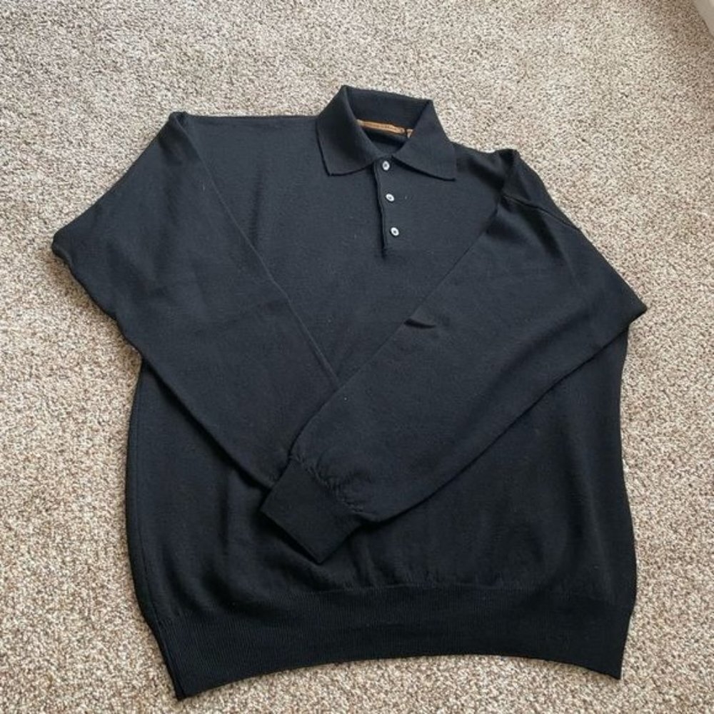 Vintage 80s Merino Wool Sweater Made In Italy By Todays Man Size L